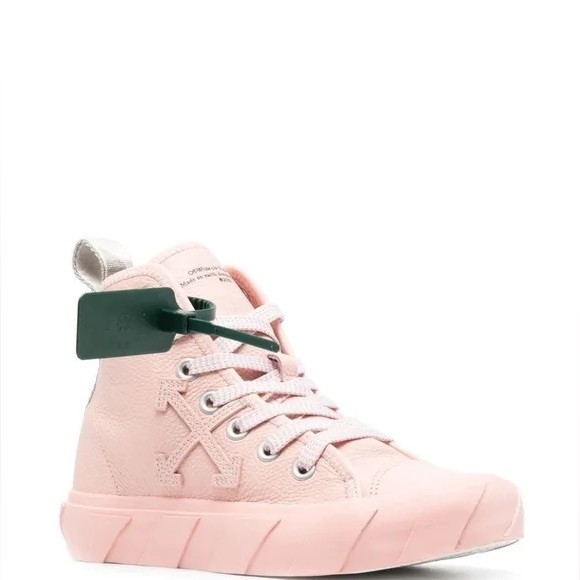 OFF-WHITE Leather Mid-Top Vulcanized Sneakers EU 35 / US 5 $580